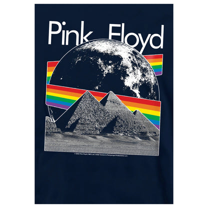 Navy - Side - Pink Floyd Childrens-Kids Moon Hoodie