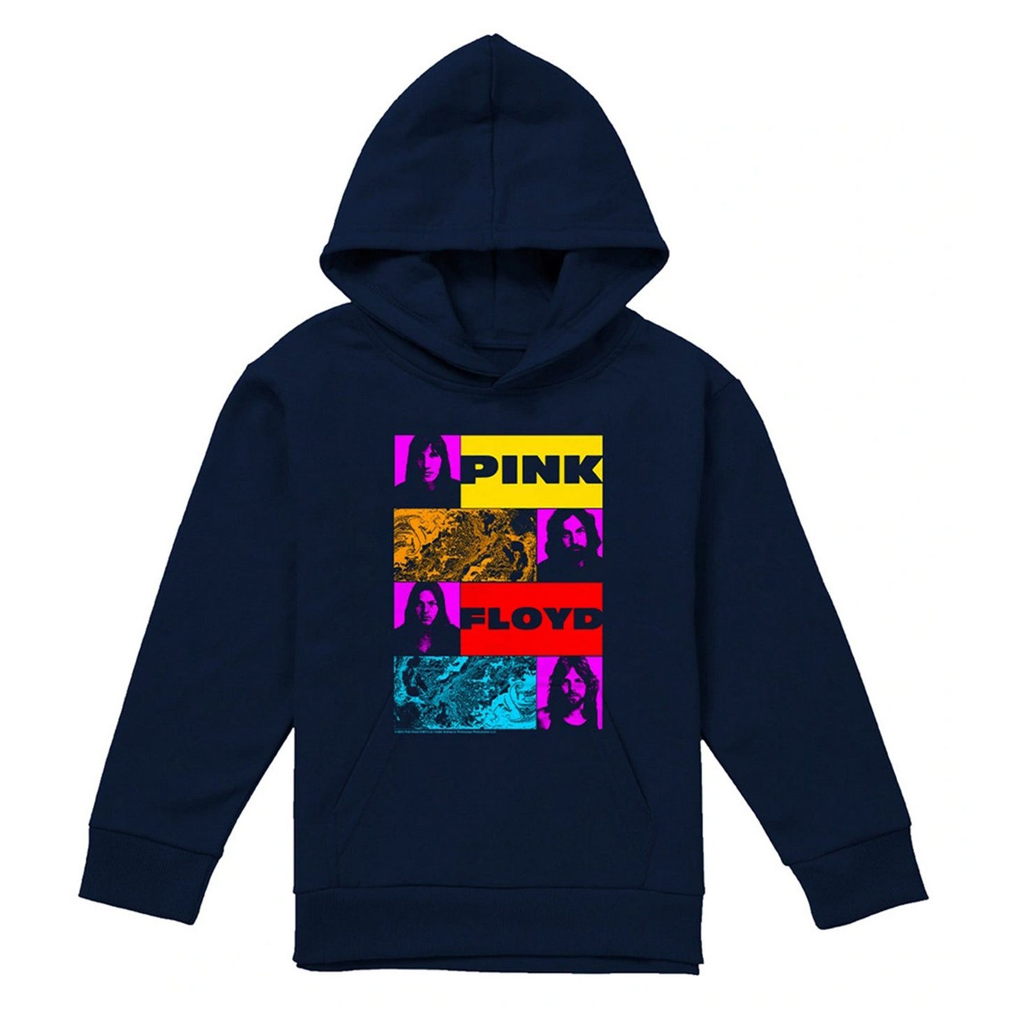 Navy - Front - Pink Floyd Childrens-Kids Lava Tiles Hoodie
