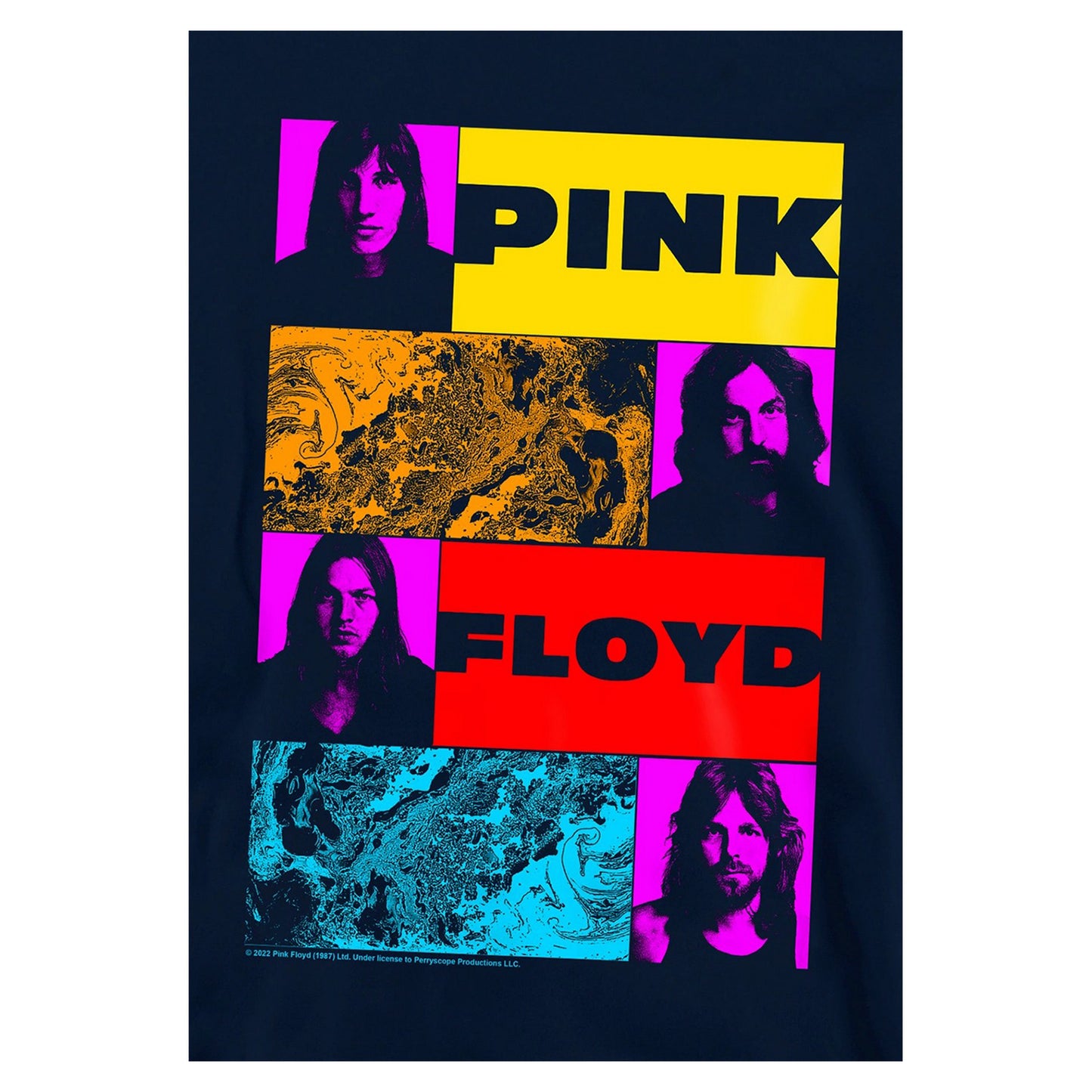 Navy - Side - Pink Floyd Childrens-Kids Lava Tiles Hoodie