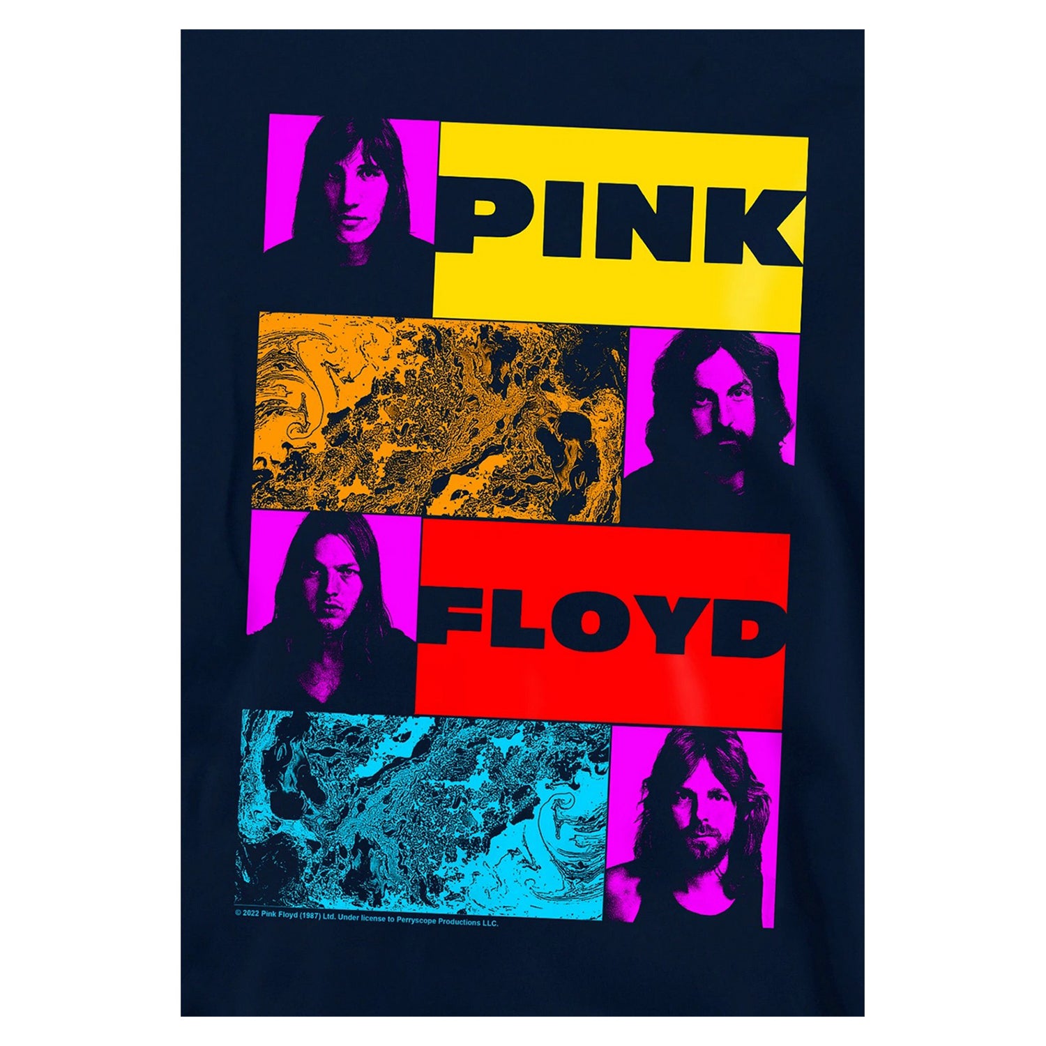 Navy - Side - Pink Floyd Childrens-Kids Lava Tiles Hoodie