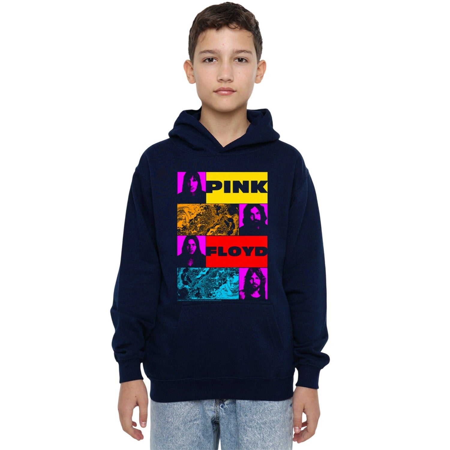 Navy - Lifestyle - Pink Floyd Childrens-Kids Lava Tiles Hoodie