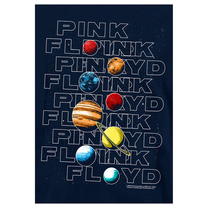 Navy - Side - Pink Floyd Childrens-Kids Solar System Hoodie