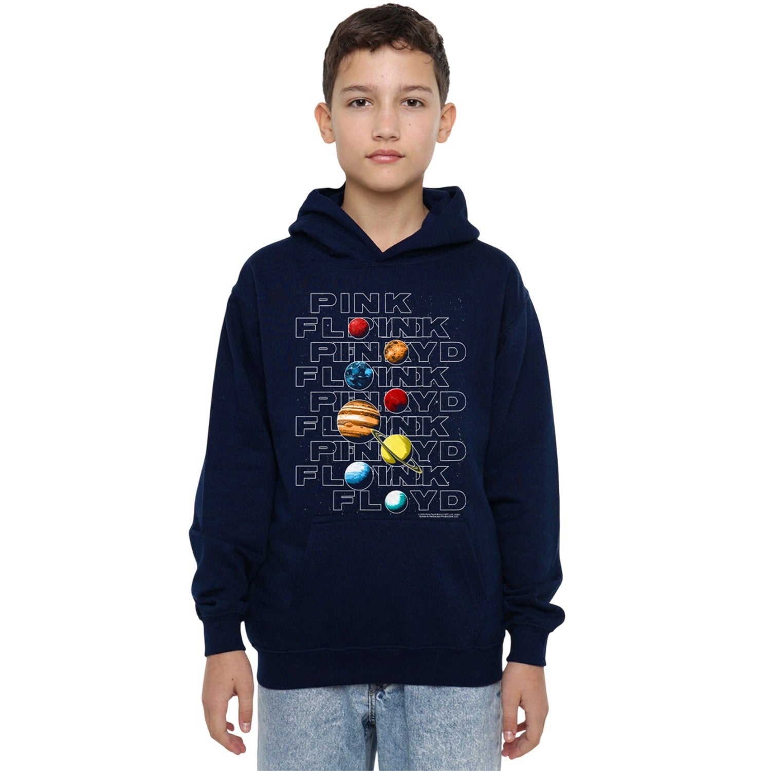 Navy - Lifestyle - Pink Floyd Childrens-Kids Solar System Hoodie