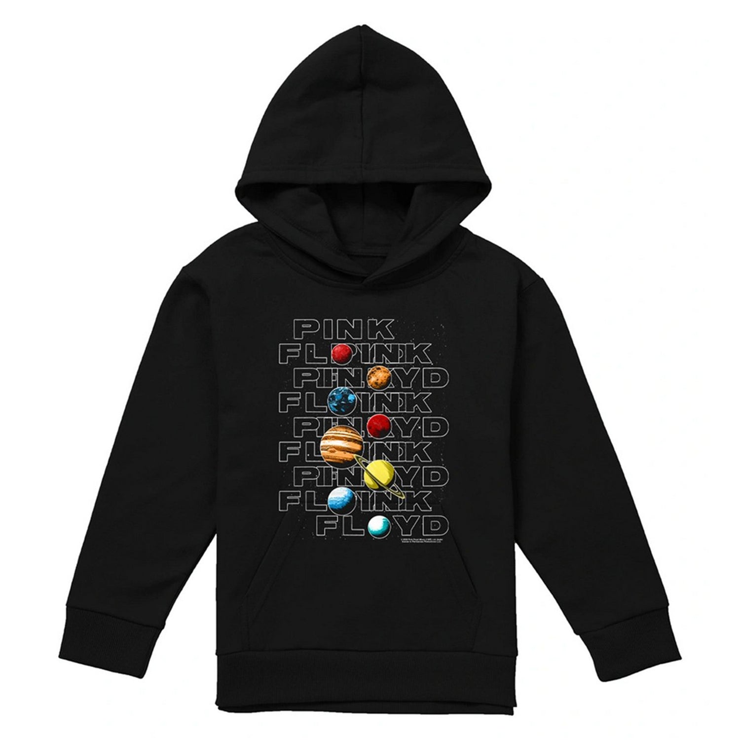 Black - Front - Pink Floyd Childrens-Kids Solar System Hoodie