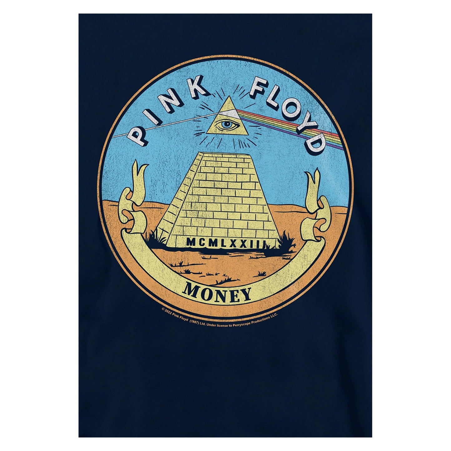 Navy - Side - Pink Floyd Childrens-Kids Money Seal Hoodie