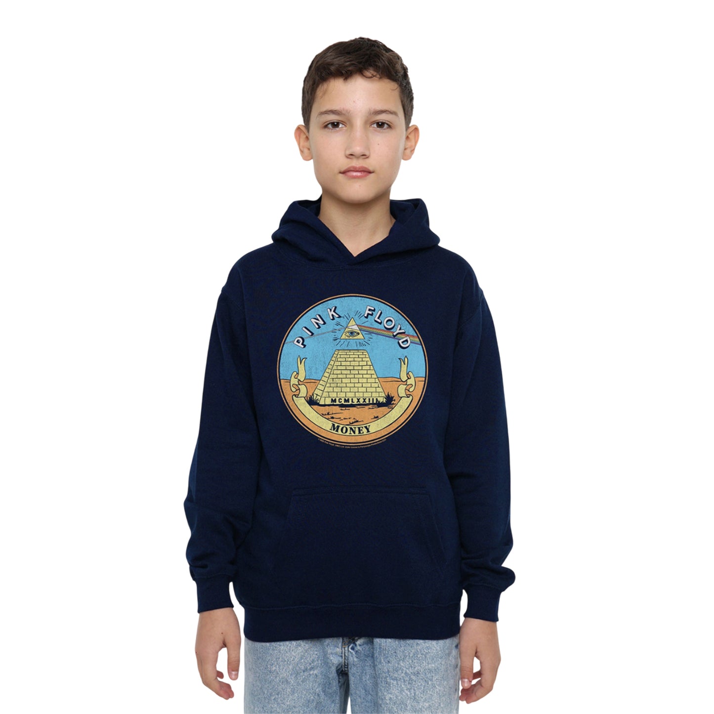 Navy - Lifestyle - Pink Floyd Childrens-Kids Money Seal Hoodie