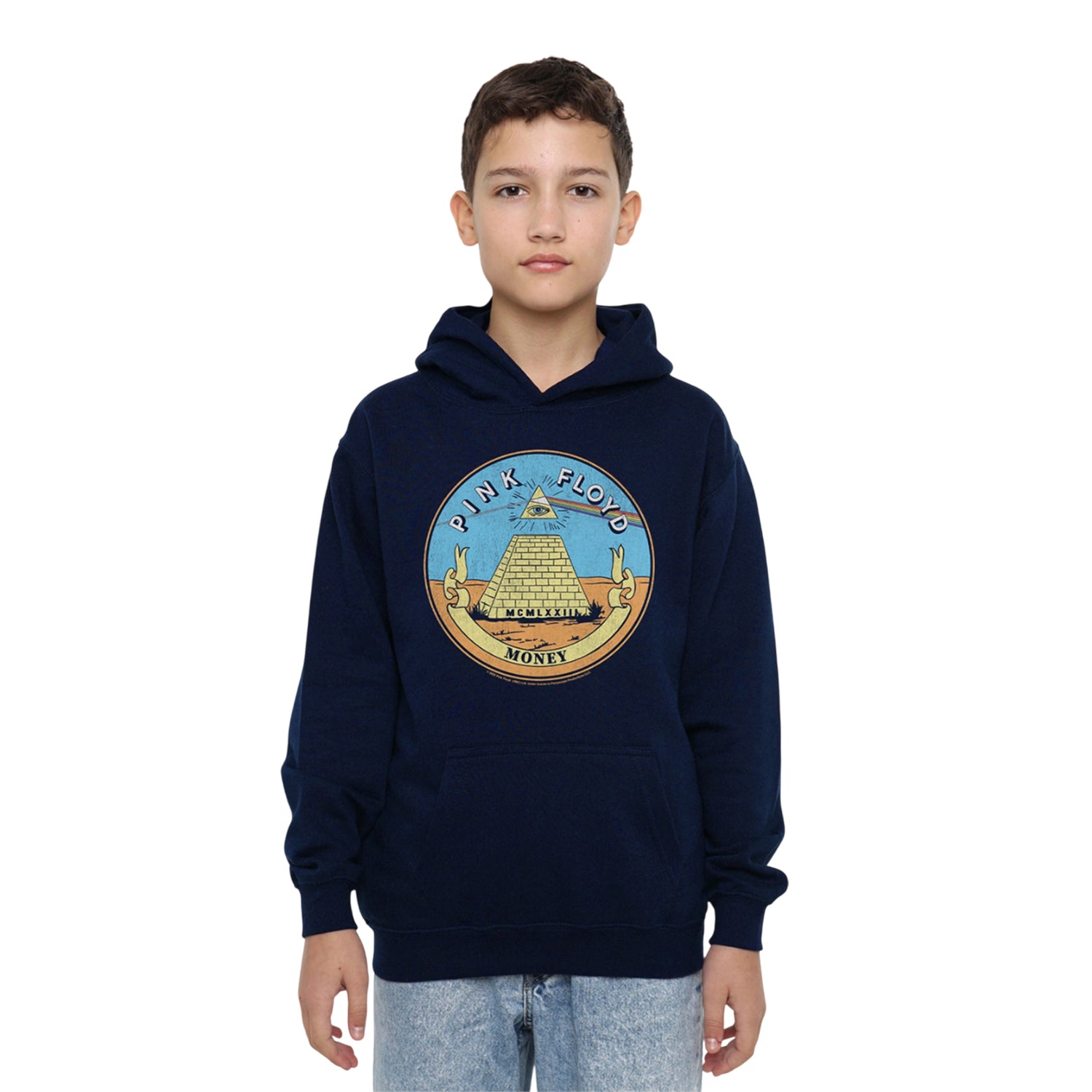 Navy - Lifestyle - Pink Floyd Childrens-Kids Money Seal Hoodie