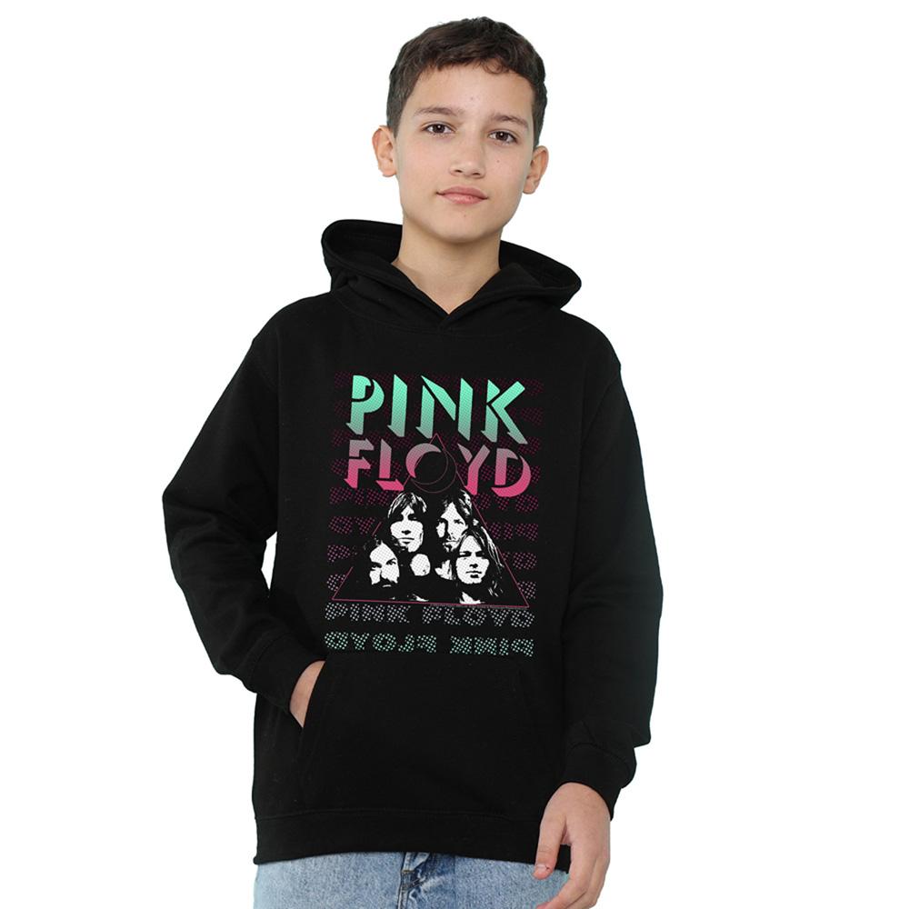 Black - Front - Pink Floyd Childrens-Kids Band Hoodie