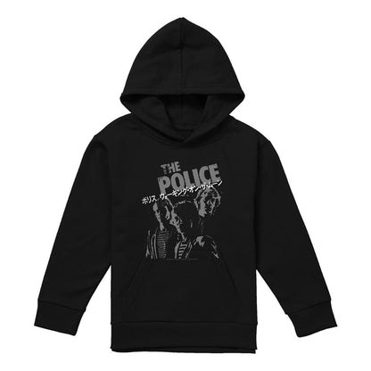 Black - Front - The Police Childrens-Kids Japanese Photo Pull Over Hoodie
