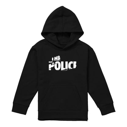 Athletic Heather - Front - The Police Childrens-Kids Torn Stripe Logo Pull Over Hoodie