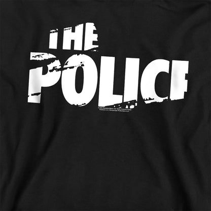 Navy - Back - The Police Childrens-Kids Torn Stripe Logo Pull Over Hoodie