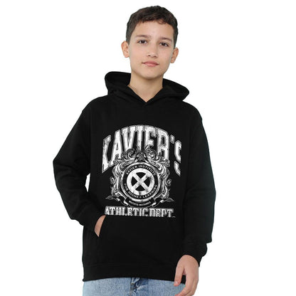 Navy - Front - X-Men Childrens-Kids Athletic Dept Professor X Pull Over Hoodie