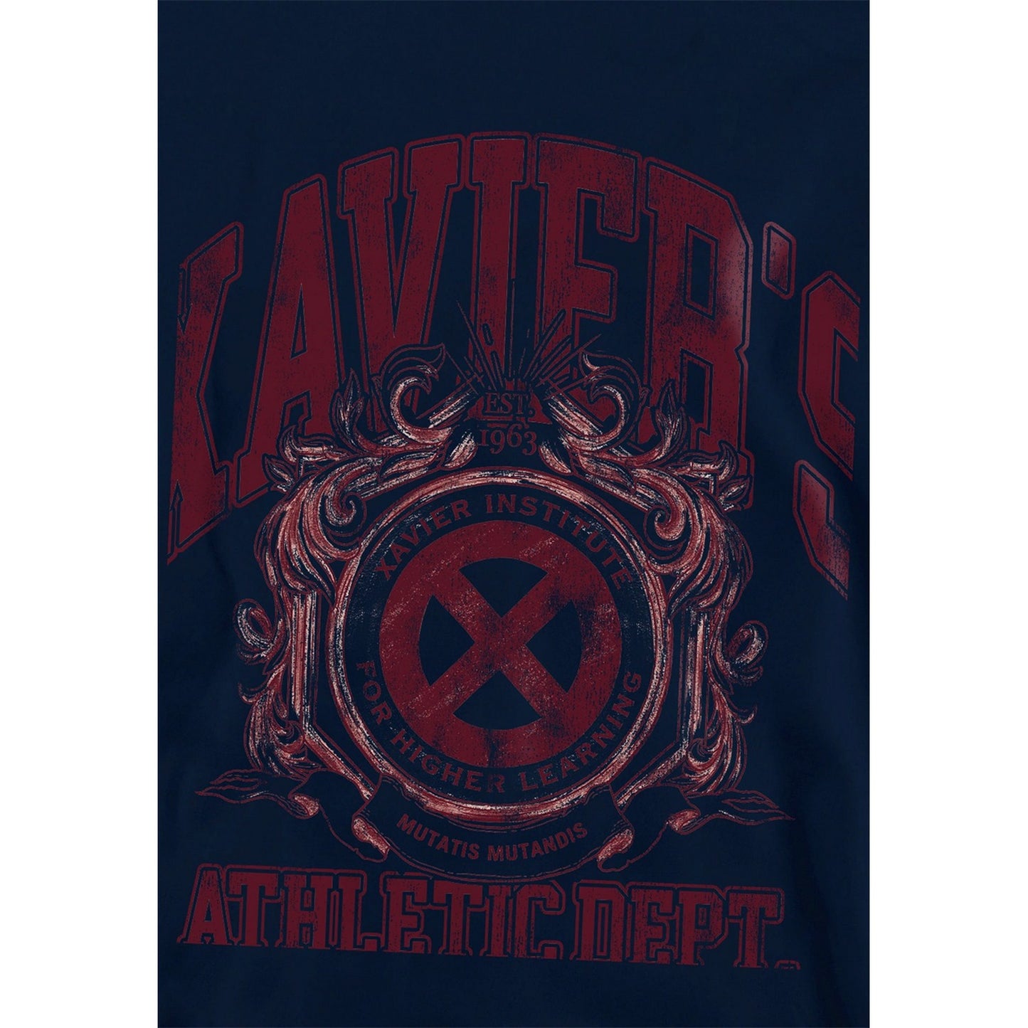 Navy - Side - X-Men Childrens-Kids Athletic Dept Professor X Pull Over Hoodie