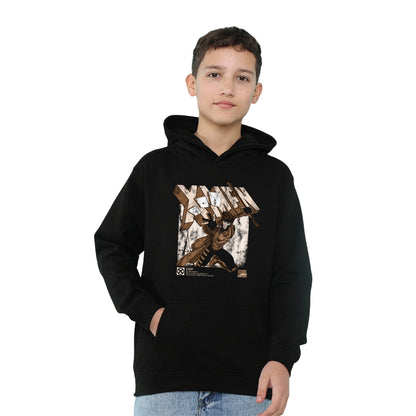 Black - Lifestyle - X-Men Childrens-Kids Info Gambit Pull Over Hoodie
