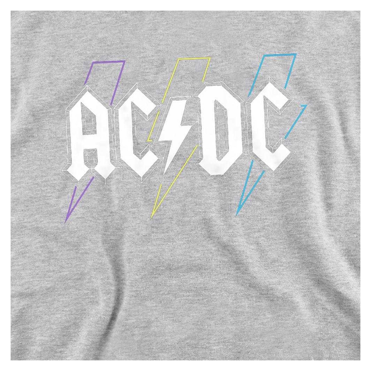 Athletic Heather - Side - AC-DC Childrens-Kids Pastel Bolts Pull Over Hoodie