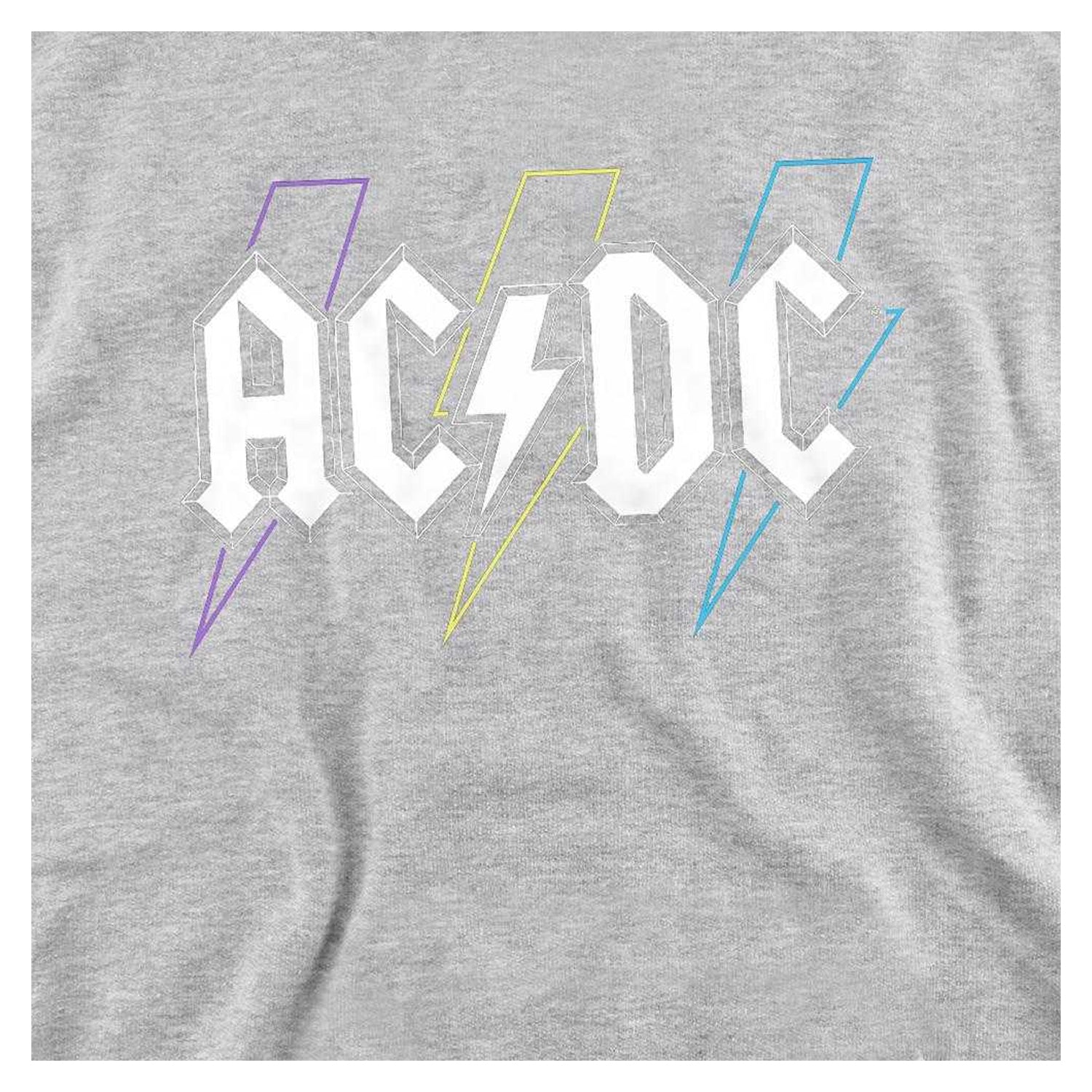 Athletic Heather - Side - AC-DC Childrens-Kids Pastel Bolts Pull Over Hoodie