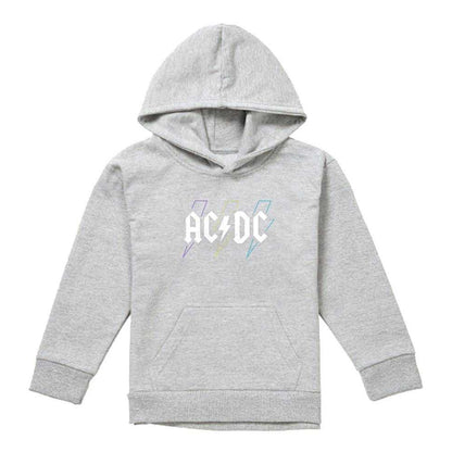 Athletic Heather - Front - AC-DC Childrens-Kids Pastel Bolts Pull Over Hoodie
