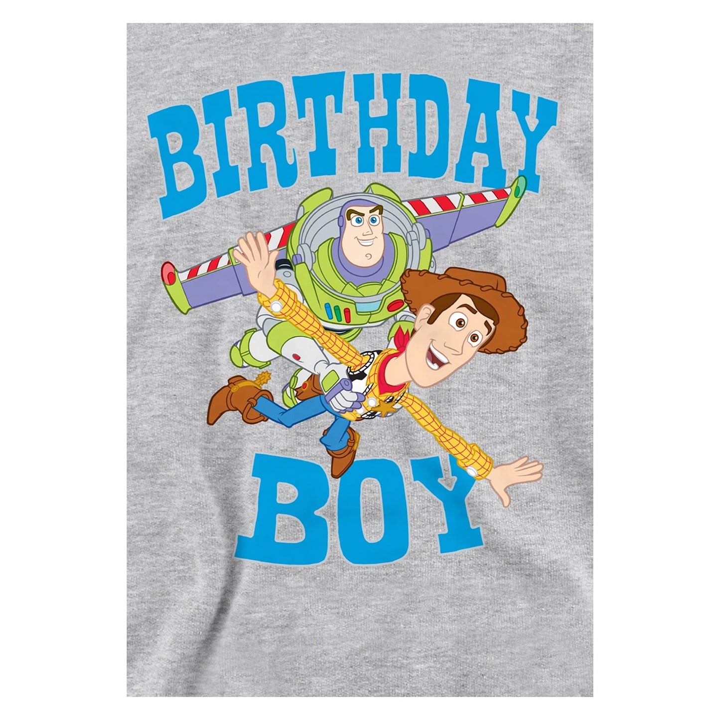Athletic Heather - Side - Toy Story Childrens-Kids Birthday Boy Woody & Buzz Lightyear Heather Hoodie