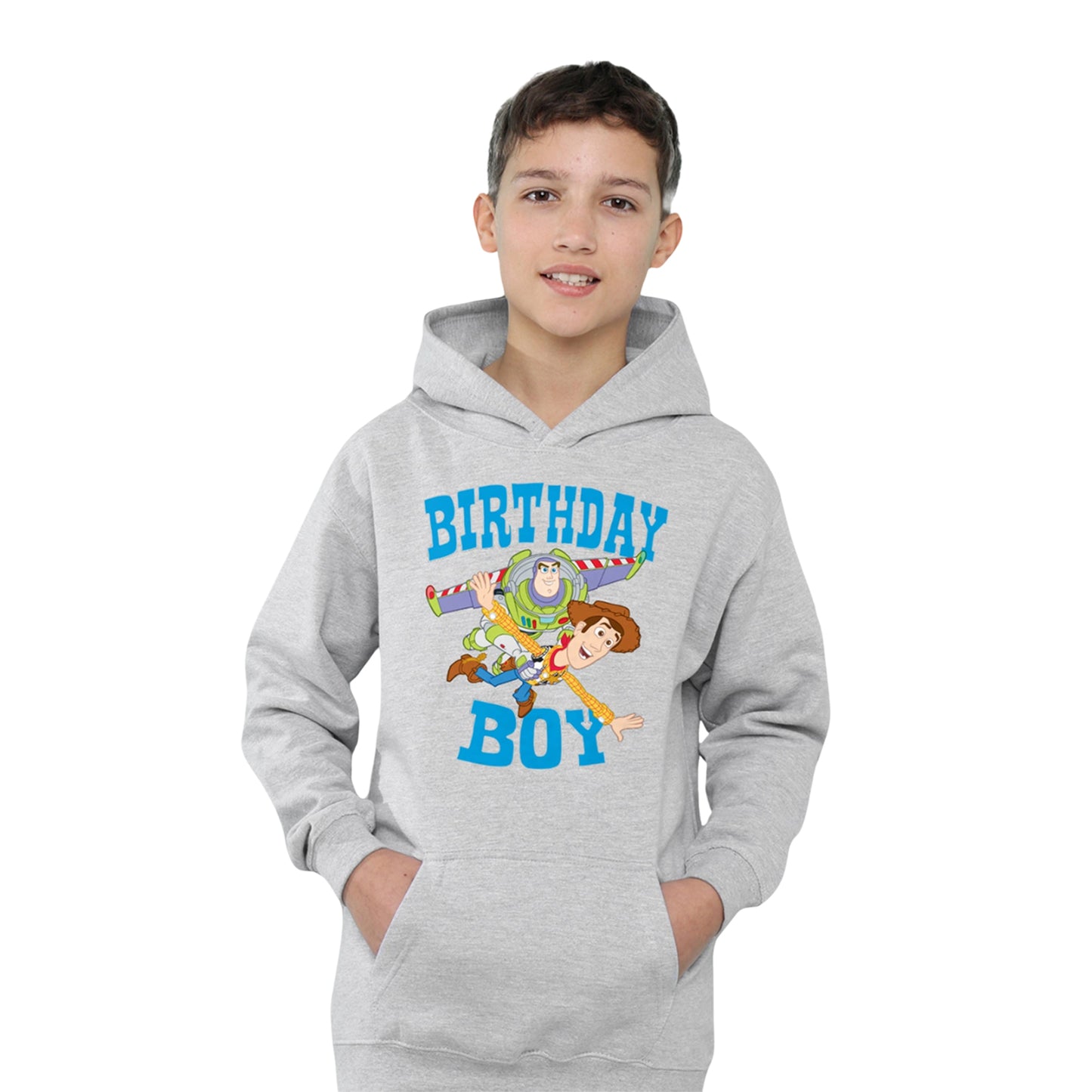 Athletic Heather - Lifestyle - Toy Story Childrens-Kids Birthday Boy Woody & Buzz Lightyear Heather Hoodie