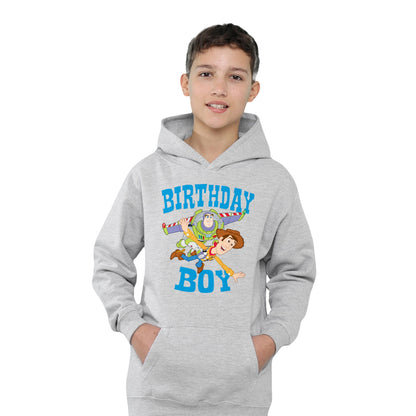 Athletic Heather - Lifestyle - Toy Story Childrens-Kids Birthday Boy Woody & Buzz Lightyear Heather Hoodie