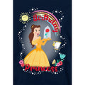 Navy - Side - Beauty And The Beast Childrens-Kids Birthday Princess Belle Chip Hoodie