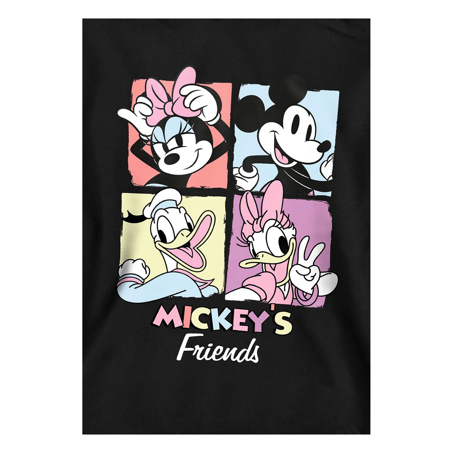 Black - Side - Mickey Mouse & Friends Childrens-Kids Squares Hoodie