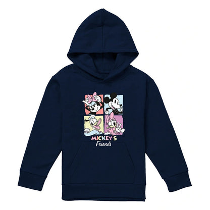 Navy - Front - Mickey Mouse & Friends Childrens-Kids Squares Hoodie