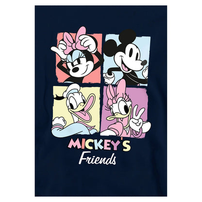 Navy - Side - Mickey Mouse & Friends Childrens-Kids Squares Hoodie
