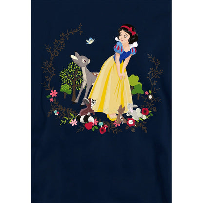 Navy - Side - Snow White Childrens-Kids And Her Forest Friends Hoodie