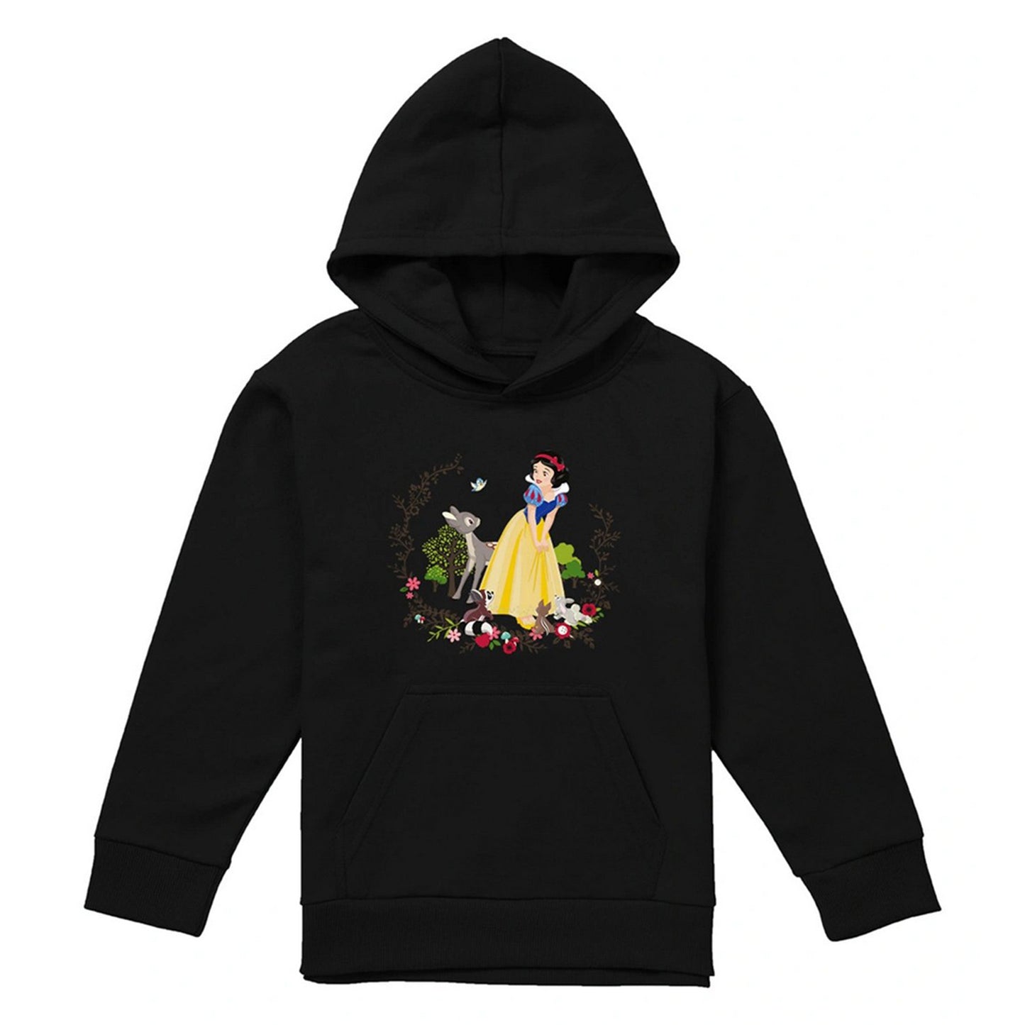 Black - Front - Snow White Childrens-Kids And Her Forest Friends Hoodie