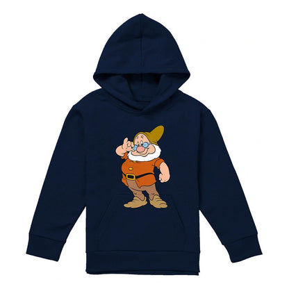 Navy - Front - Snow White And The Seven Dwarfs Childrens-Kids The Leader Doc Hoodie