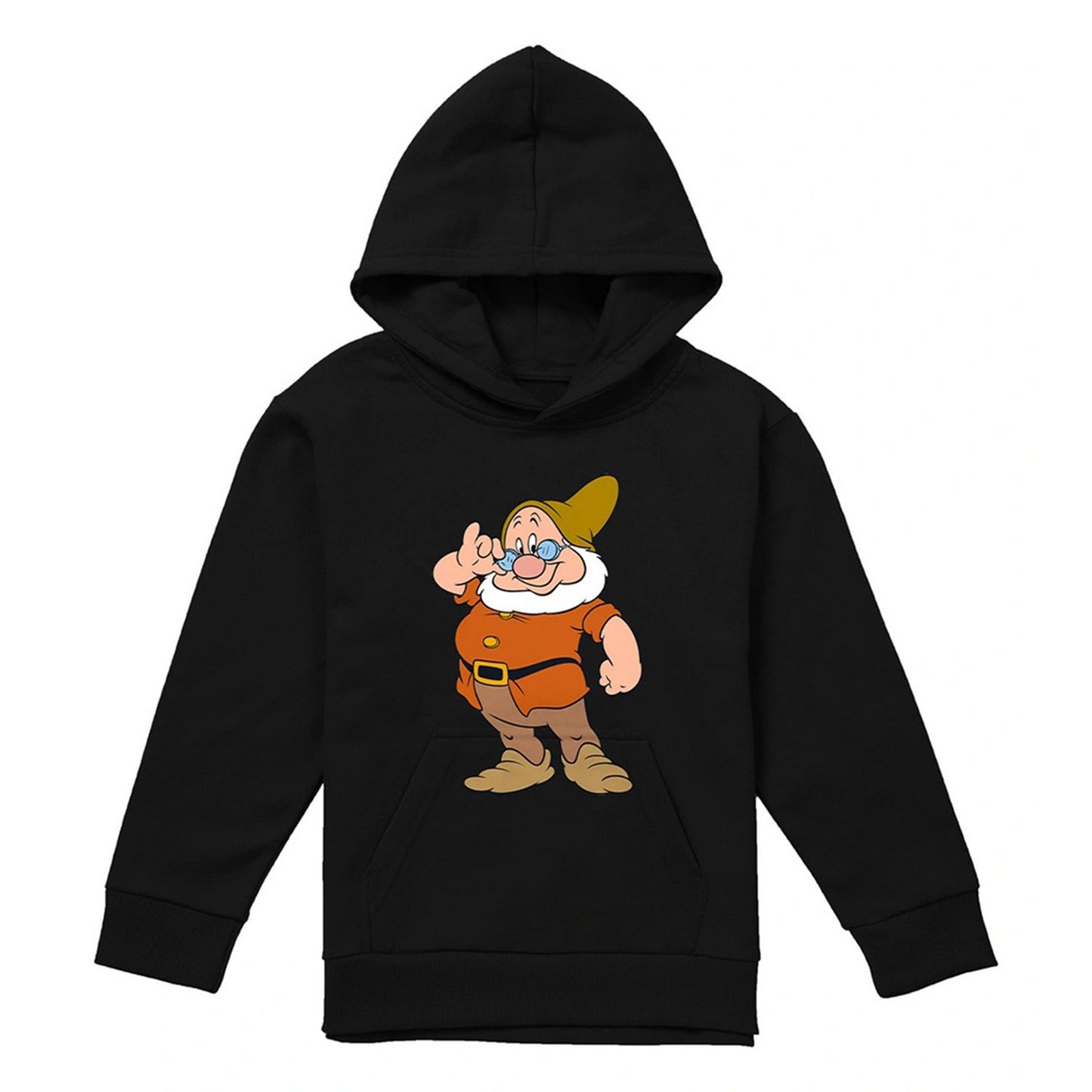 Black - Front - Snow White And The Seven Dwarfs Childrens-Kids The Leader Doc Hoodie