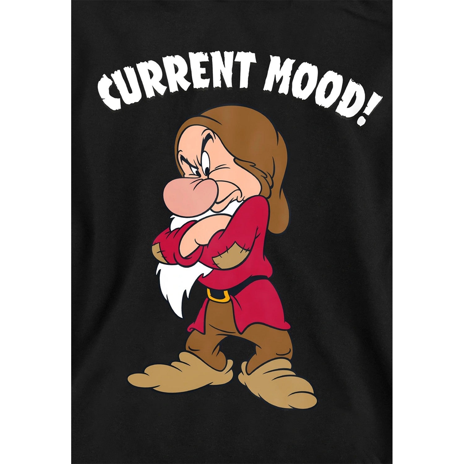 Black - Side - Snow White And The Seven Dwarfs Childrens-Kids Current Mood Grumpy Hoodie
