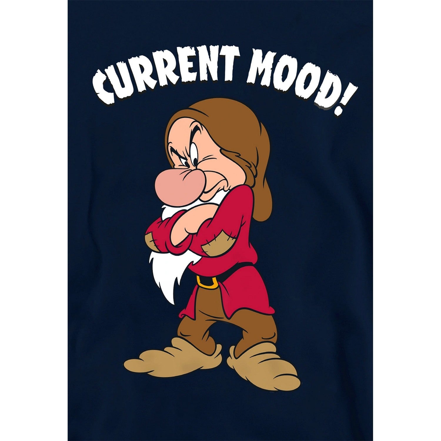 Navy - Side - Snow White And The Seven Dwarfs Childrens-Kids Current Mood Grumpy Hoodie