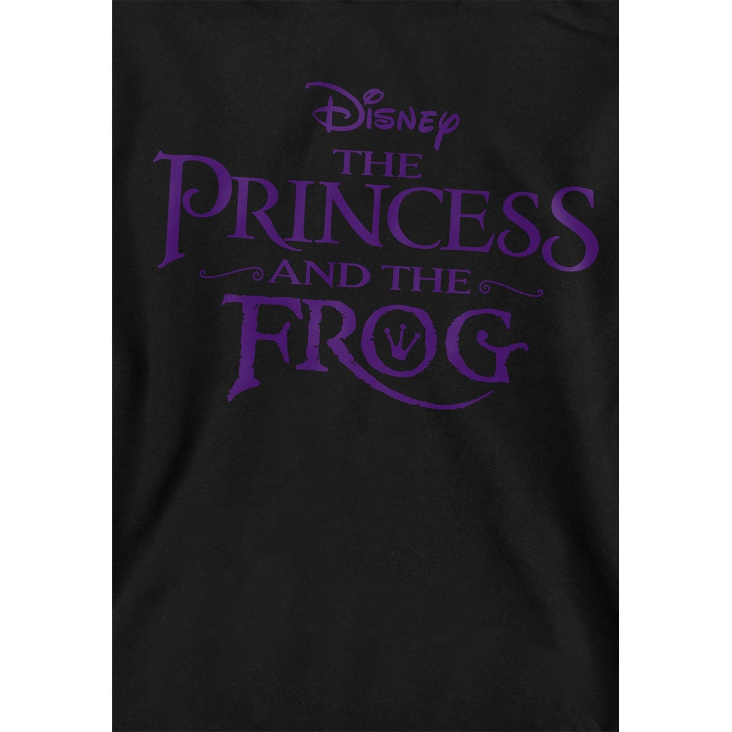 Black - Side - The Princess and the Frog Childrens-Kids Logo Hoodie