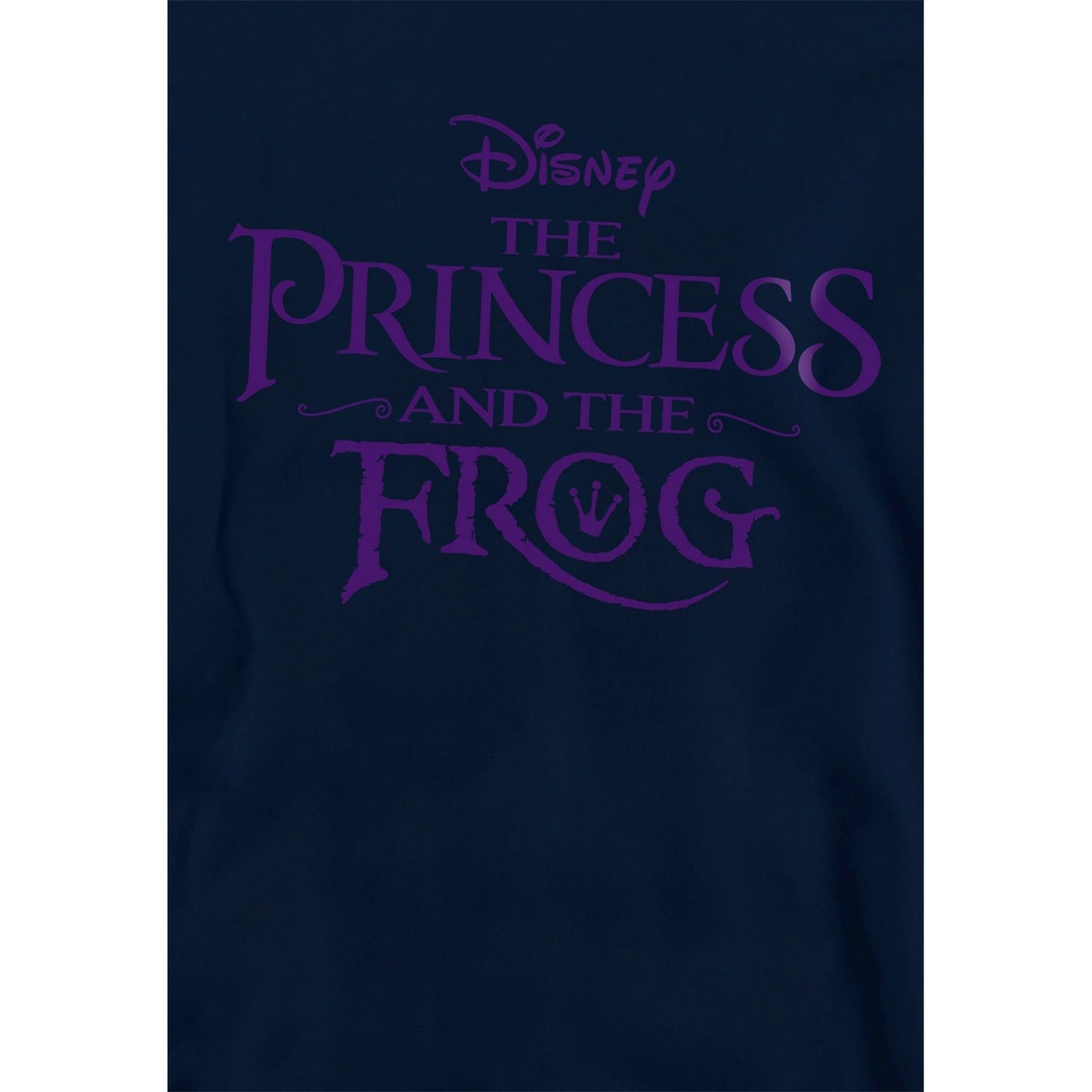 Navy - Side - The Princess and the Frog Childrens-Kids Logo Hoodie