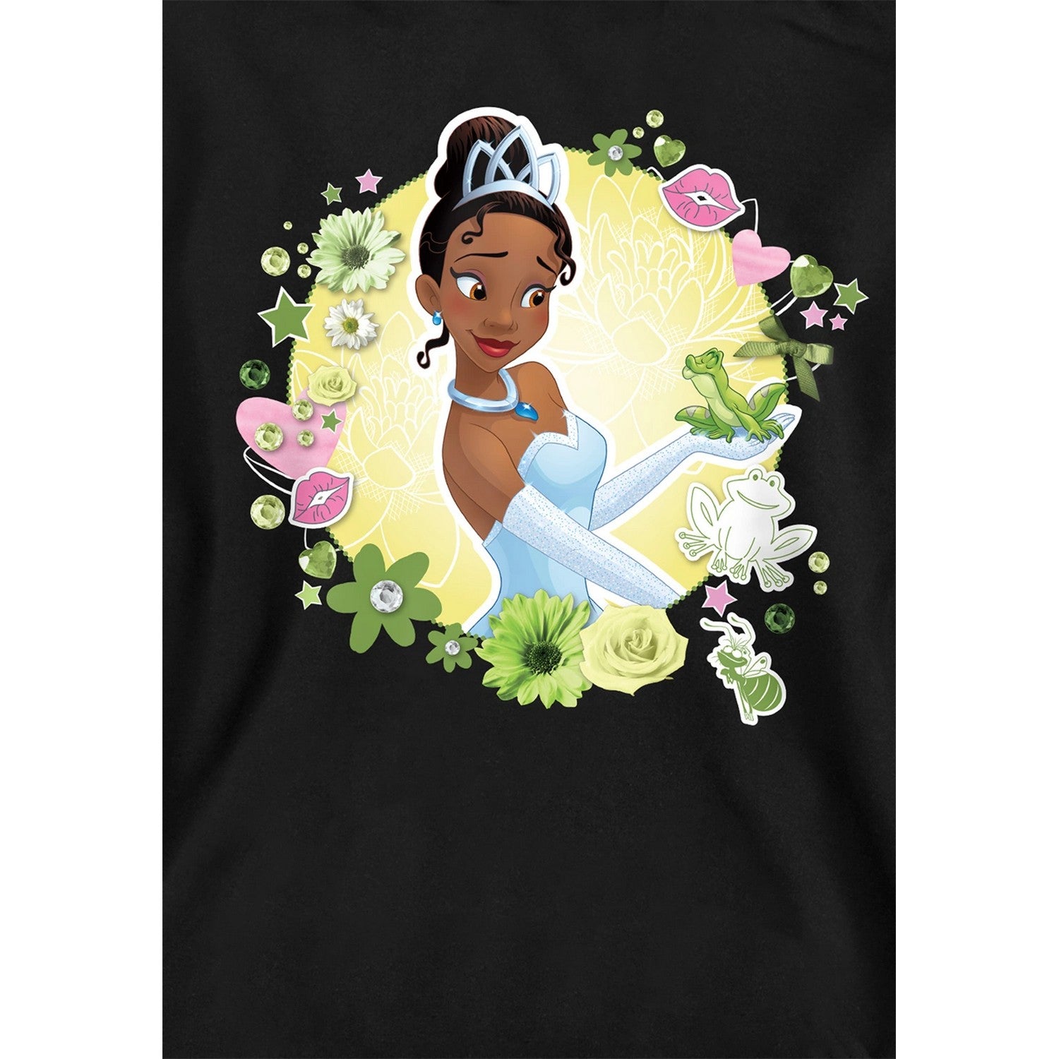 Black - Side - The Princess and the Frog Childrens-Kids Tiana & Prince Naveen Hoodie