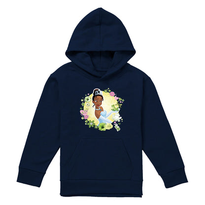 Navy - Front - The Princess and the Frog Childrens-Kids Tiana & Prince Naveen Hoodie