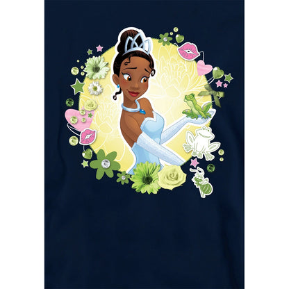 Navy - Side - The Princess and the Frog Childrens-Kids Tiana & Prince Naveen Hoodie