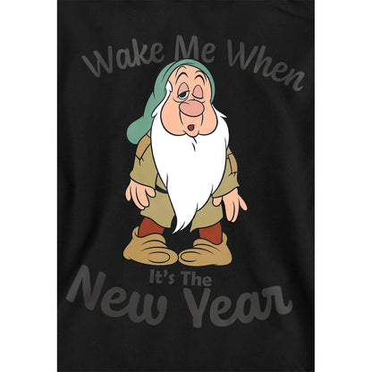 Black - Side - Snow White Childrens-Kids Wake Me When It´s The New Year Sleepy Hoodie