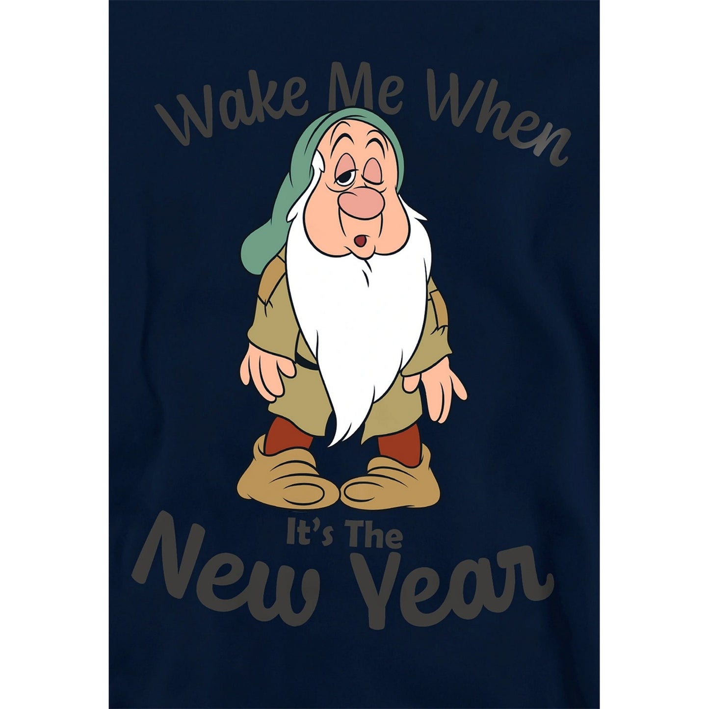 Navy - Side - Snow White Childrens-Kids Wake Me When It´s The New Year Sleepy Hoodie