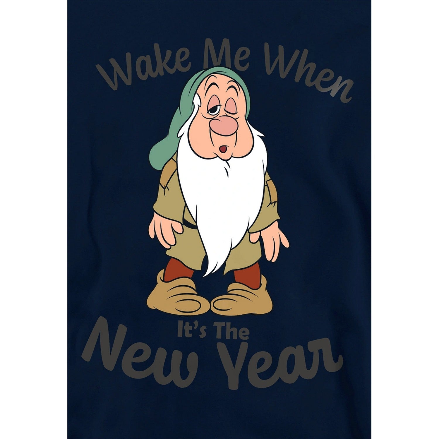 Navy - Side - Snow White Childrens-Kids Wake Me When It´s The New Year Sleepy Hoodie