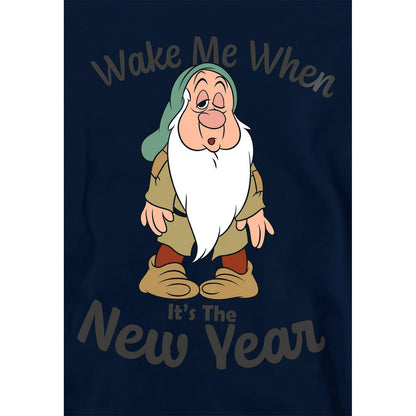 Navy - Side - Snow White Childrens-Kids Wake Me When It´s The New Year Sleepy Hoodie