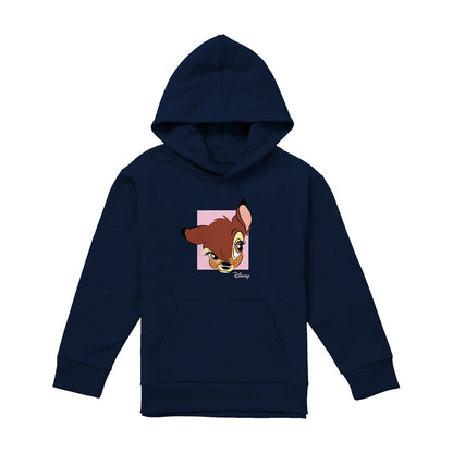 Navy - Front - Bambi Childrens-Kids Face Hoodie