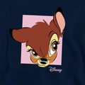 Navy - Side - Bambi Childrens-Kids Face Hoodie