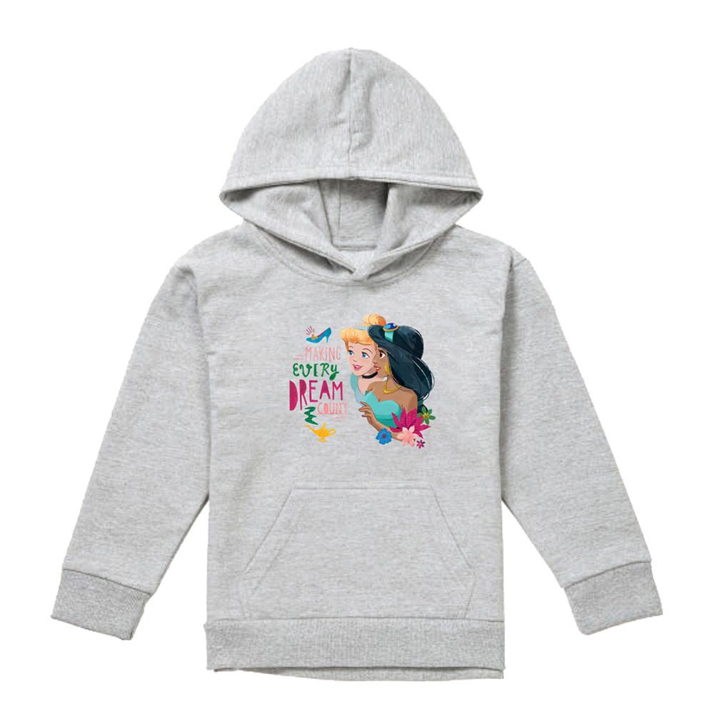 Athletic Heather - Front - Disney Princess Childrens-Kids Making Every Dream Count Cinderella & Jasmine Heather Hoodie