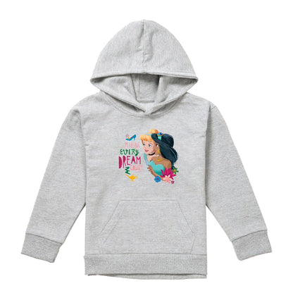 Athletic Heather - Front - Disney Princess Childrens-Kids Making Every Dream Count Cinderella & Jasmine Heather Hoodie