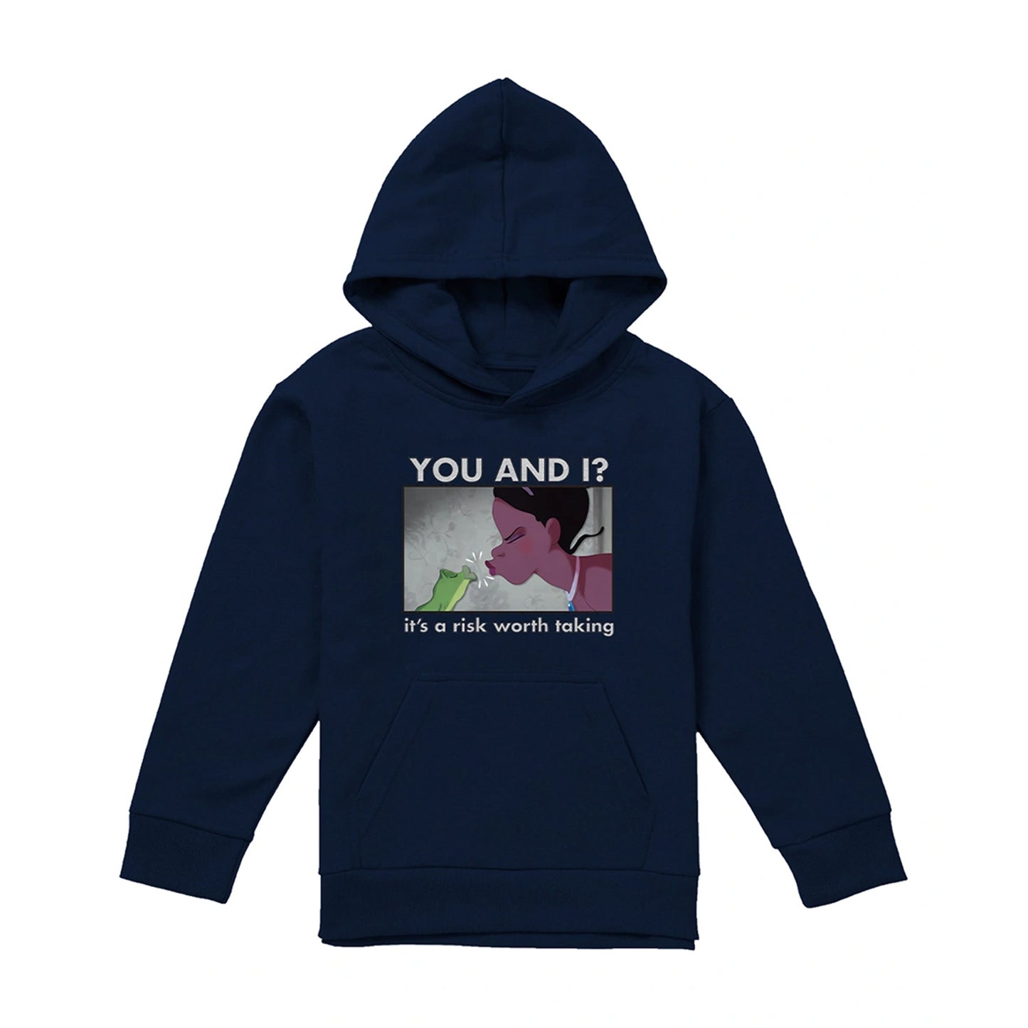 Navy - Front - The Princess and the Frog Childrens-Kids A Risk Worth Taking Tiana Hoodie