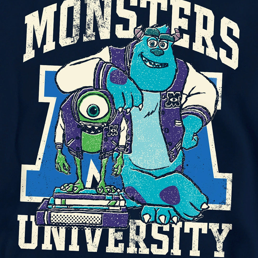 Navy - Side - Monsters University Childrens-Kids Mike & Sulley Collegic Hoodie