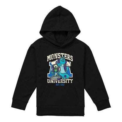 Black - Front - Monsters University Childrens-Kids Mike & Sulley Collegic Hoodie